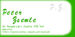 peter zsemle business card